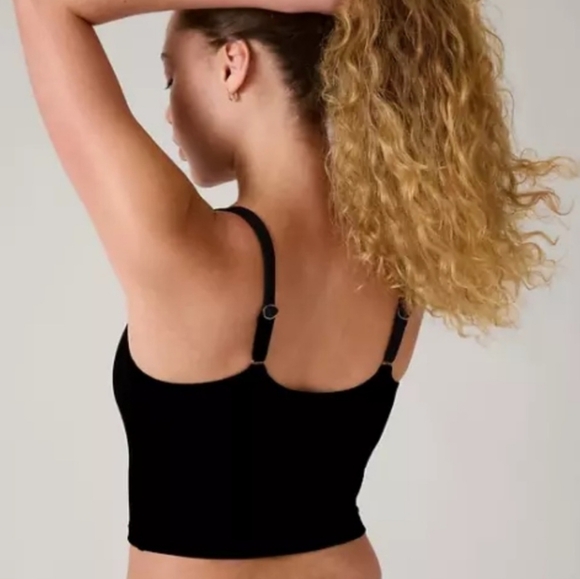 Athleta Scoop Crop Pique Tankini D-DD M NWT Black - Picture 2 of 7